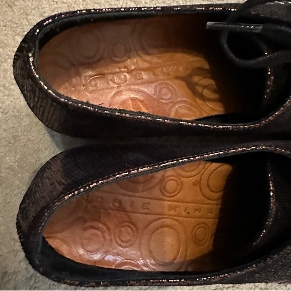 Vintage Chie Mihara brogues/heeled oxfords lace up textured leather sz 6 - Picture 10 of 11